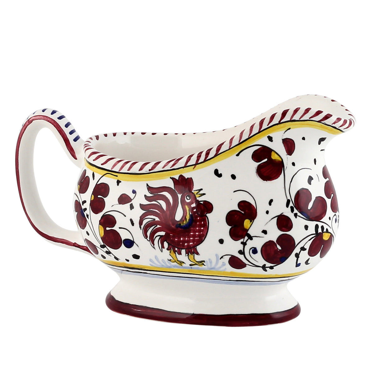 ORVIETO RED ROOSTER: Gravy Sauce boat - Artistica.com