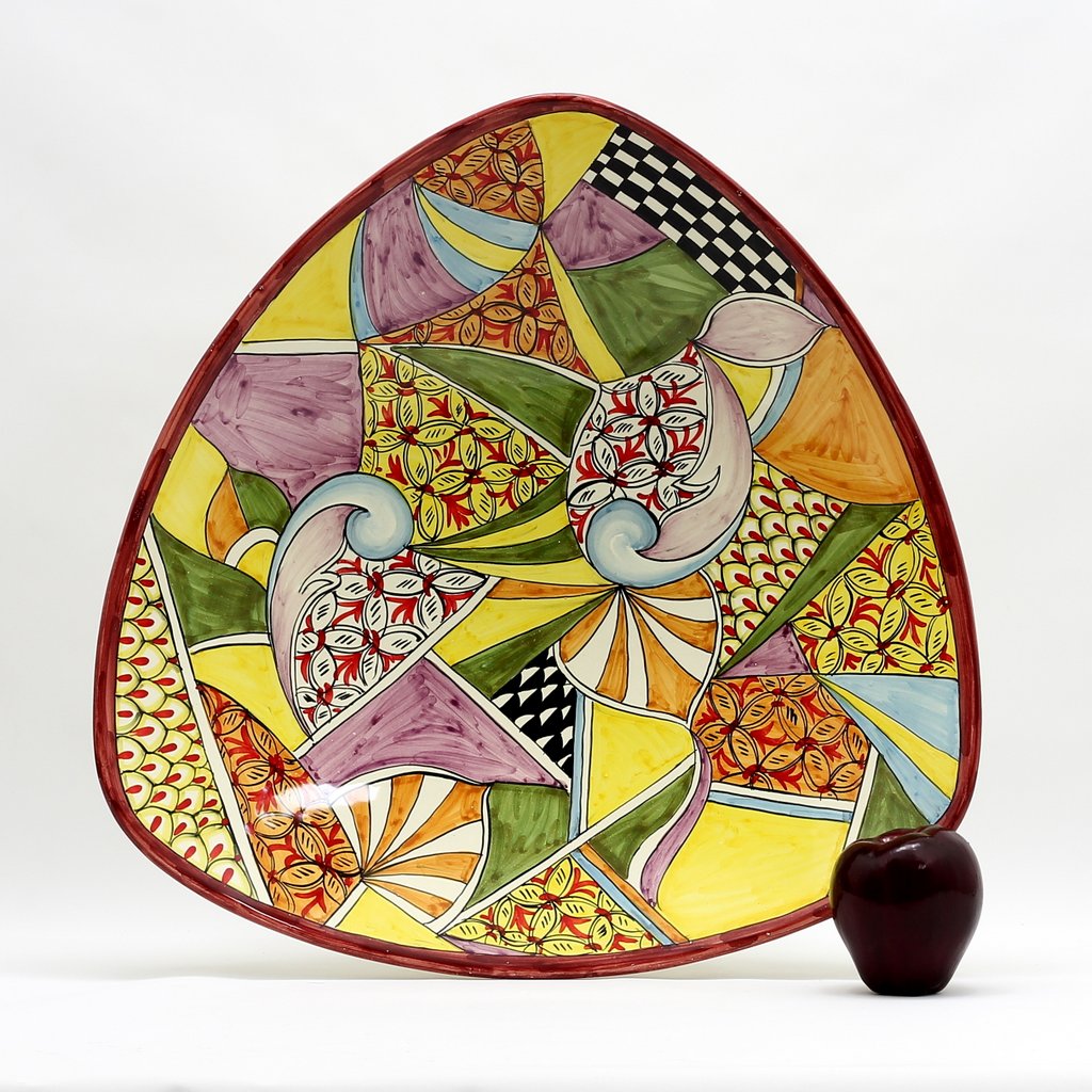 GAUDI: Large Triangular Centerpiece Plate - Artistica.com