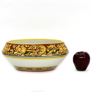 DERUTA BELLA: Fruit Bowl Centerpiece - Old Orange Design - (Premium Masterpiece by Francesca Niccacci) - Artistica.com