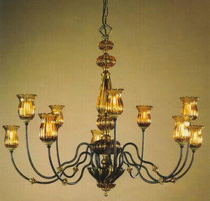ALBA LAMP: Chandelier G9 Bulb Ossido Di Copper Oro - Artistica.com