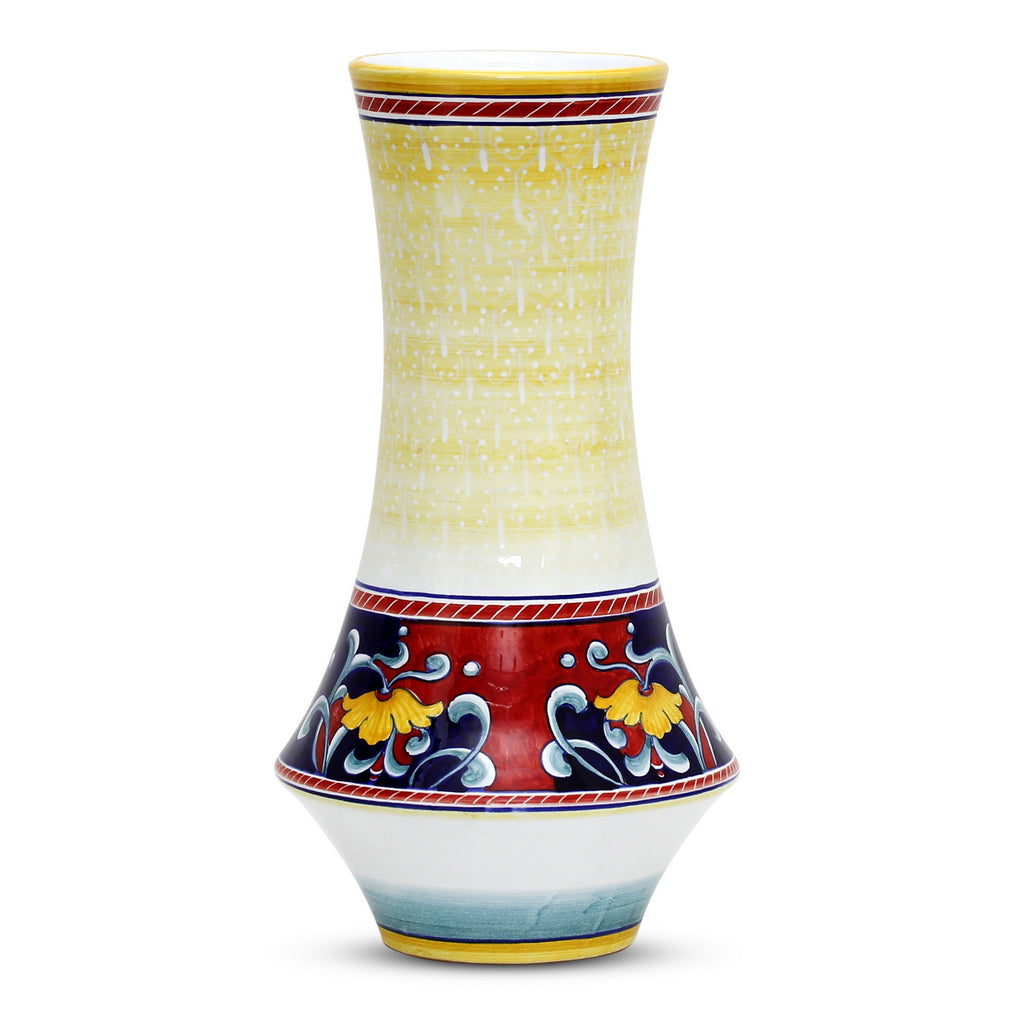 DERUTA VARIO: Luxury Shaped Vase with 'Ricamo' off white top decor (Large) - Artistica.com