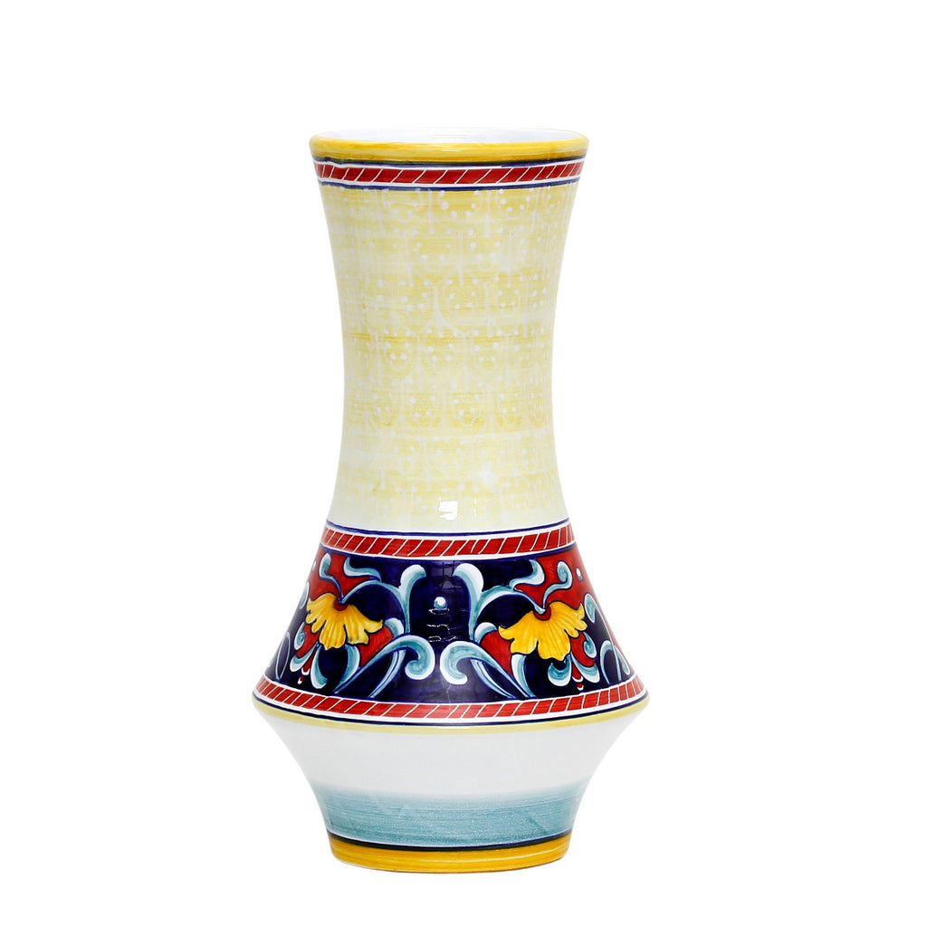 DERUTA VARIO: Luxury Shaped Vase with &#39;Ricamo&#39; off white top decor (Medium) - Artistica.com