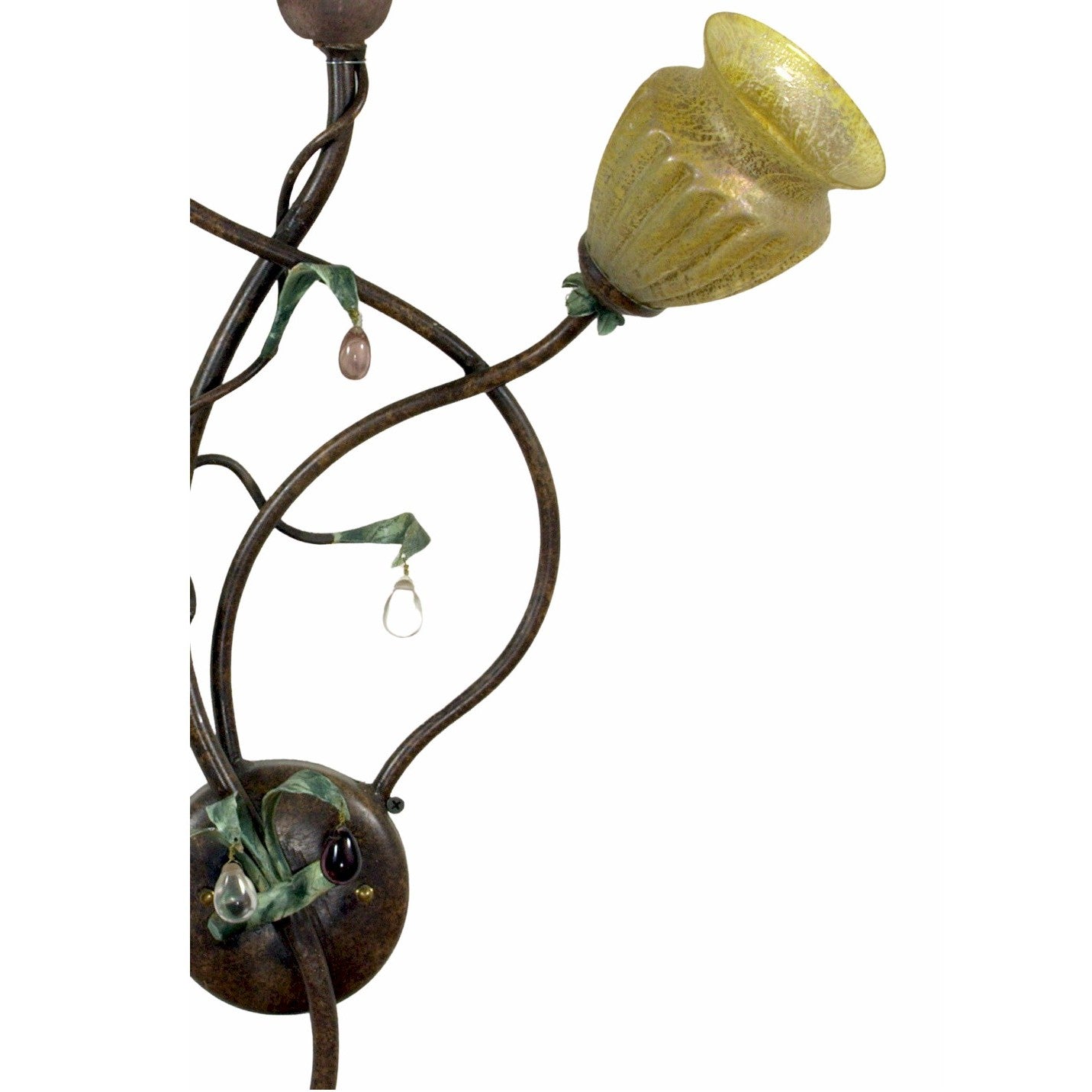 ALBA LAMP: Wall Sconce Light: Murano W Iron Hand Painted Gold Leaf - Artistica.com