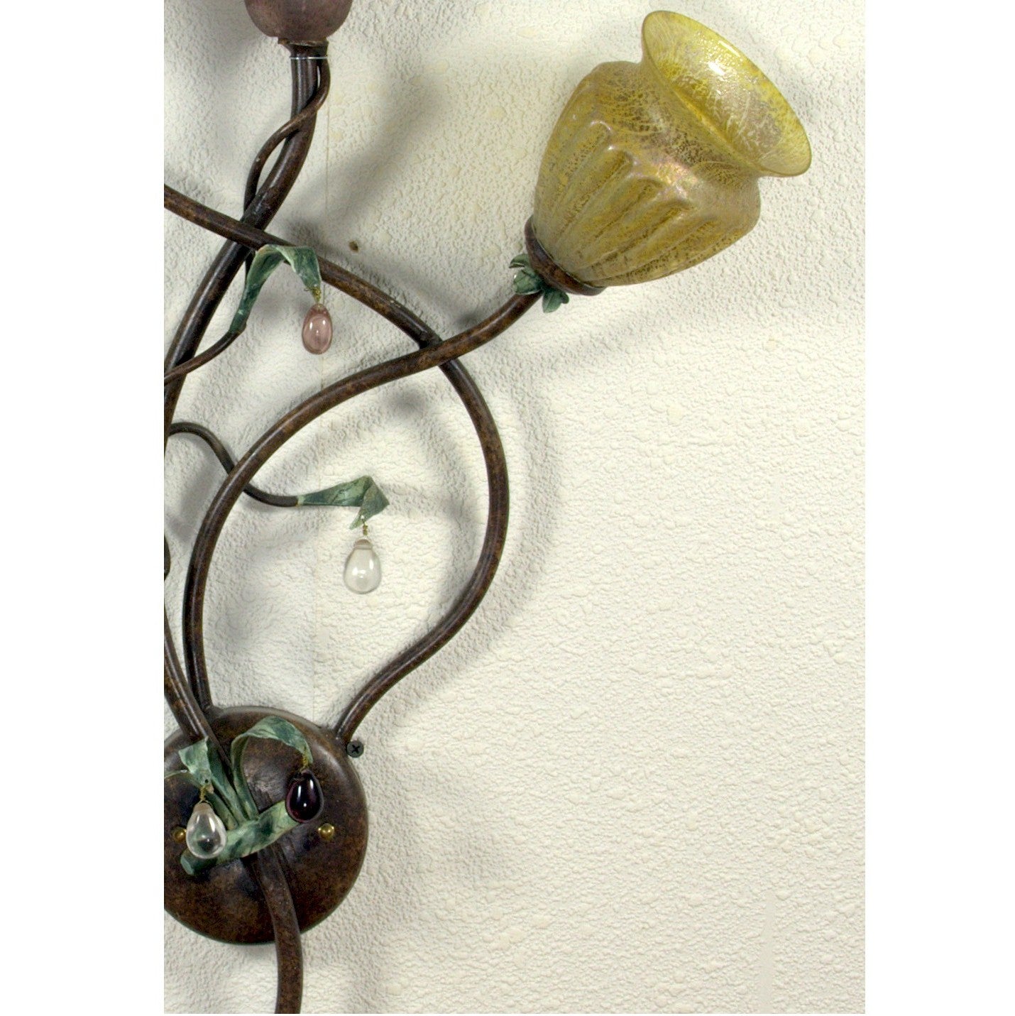 ALBA LAMP: Wall Sconce Light: Murano W Iron Hand Painted Gold Leaf - Artistica.com
