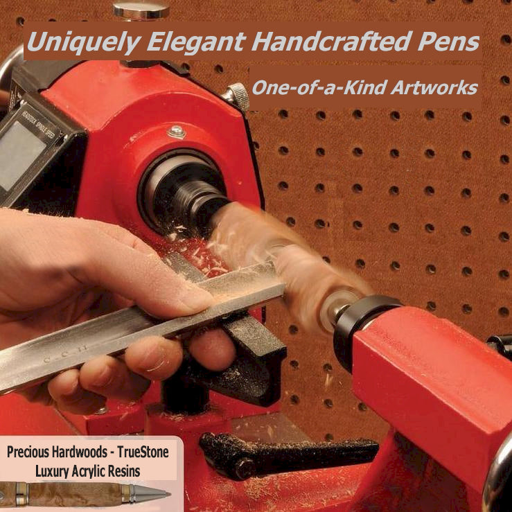 ART-PEN: Handcrafted Luxury Twist Pen - GRADUATE Gun Metal with Red Buckeye Bur body - Artistica.com