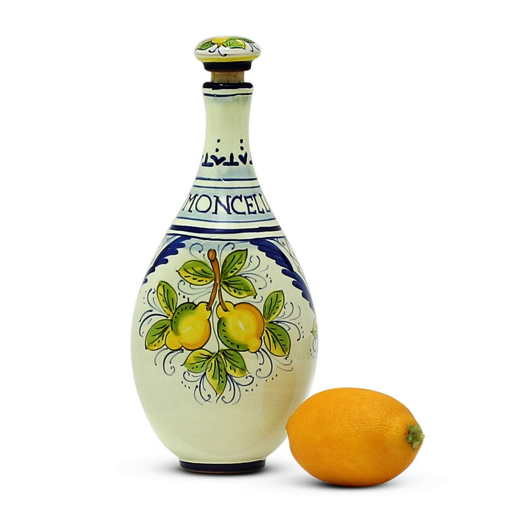 LIMONCELLO: Limoncello Bottle with Stopper Blue design - Artistica.com
