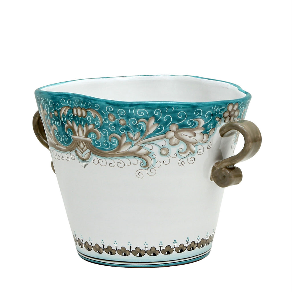 DERUTA COLORI: Ice Bucket Oval with handles - AQUA/TEAL - Artistica.com
