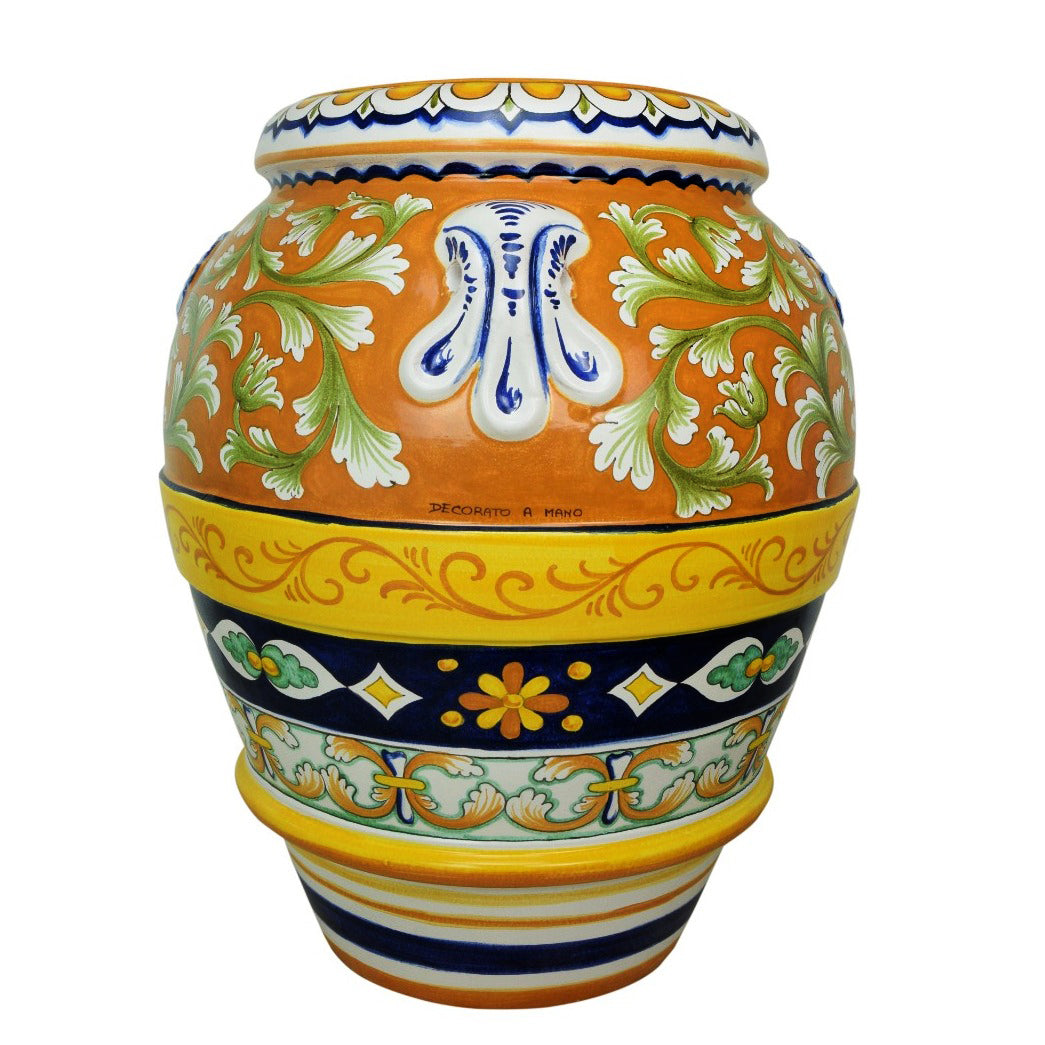 GRANDE GIARDINO:  Extra Large Deruta-Tuscan Orcio-Urn - DERUTA VARIO design (32" High) - Artistica.com