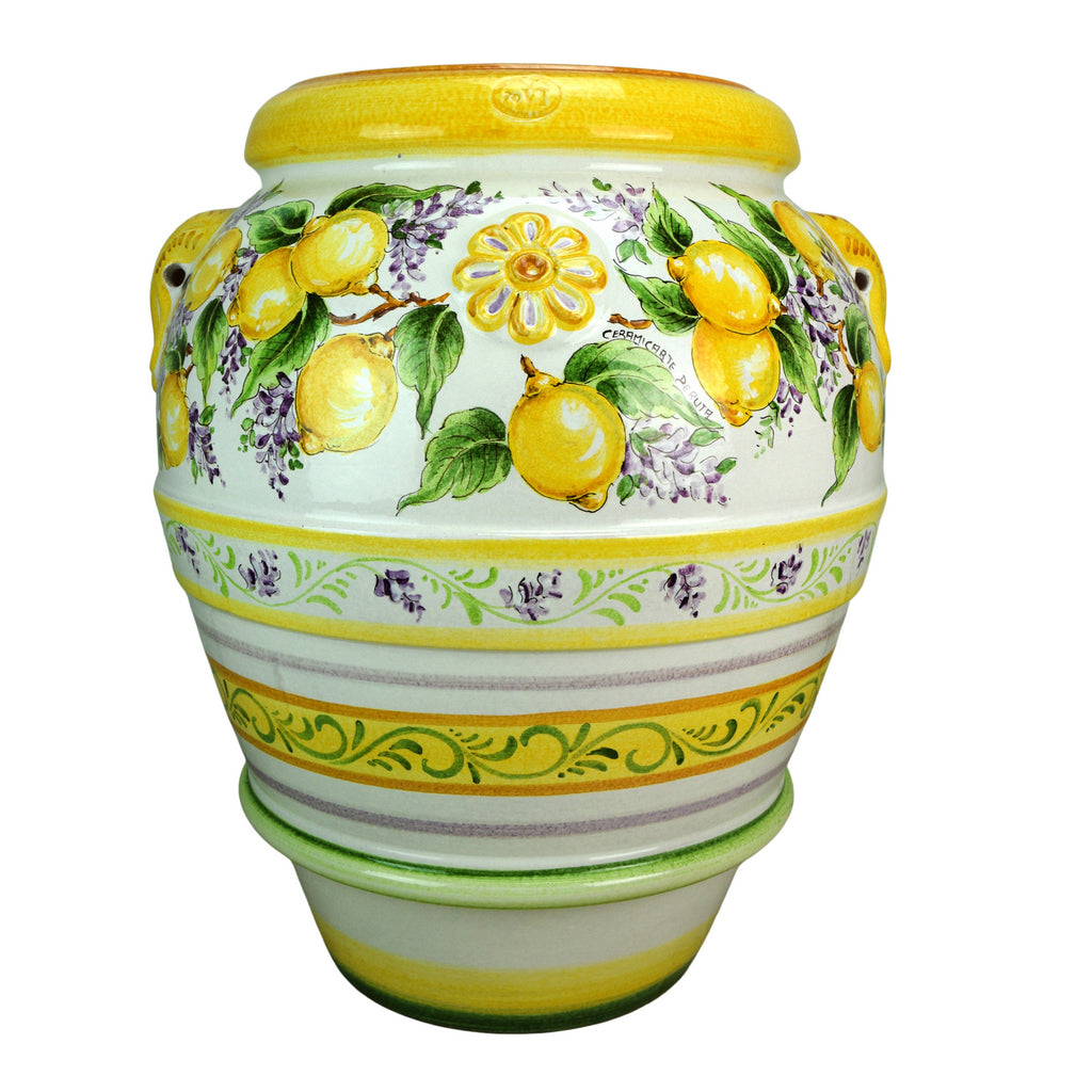 GRANDE GIARDINO: Large Deruta-Tuscan Orcio-Urn - AMALFI design - Artistica.com