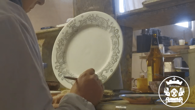 DERUTA COLORI: Olive Oil Fancy Dipping Bowl with large rim BLUE ANTICO Color - Artistica.com