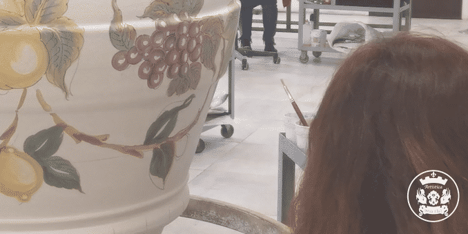 GRANDE GIARDINO:  Extra Large Deruta-Tuscan Orcio-Urn - DERUTA VARIO design (32" High) - Artistica.com