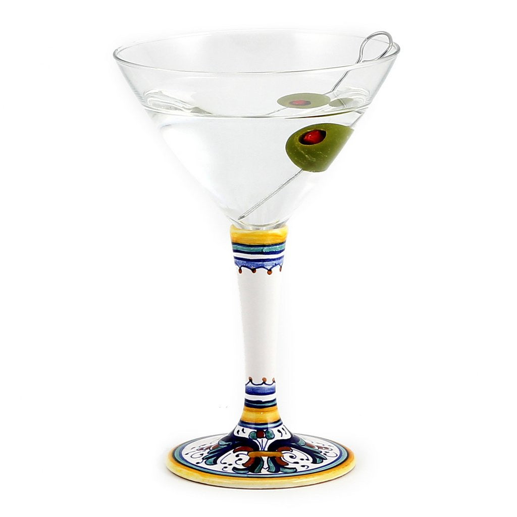DERUTA STEMWARE: Martini Glass on Hand Painted Ceramic Base RICCO ...