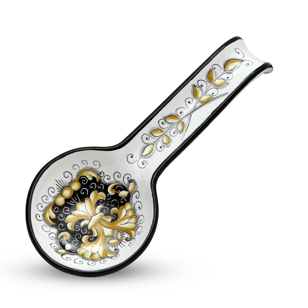 DERUTA COLORI: Spoon Rest - BLACK/GOLD - Artistica.com