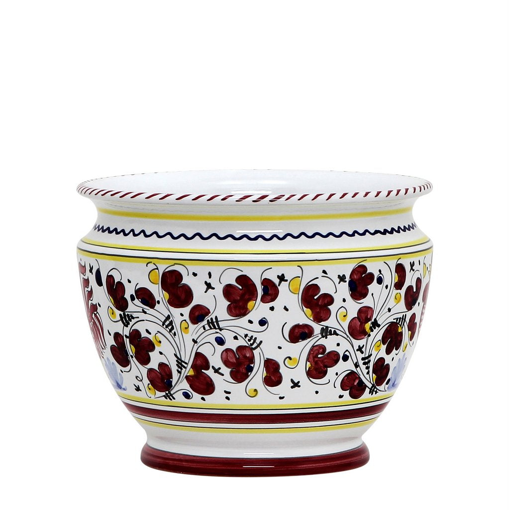 ORVIETO RED ROOSTER: Luxury Cachepot Planter Small - Artistica.com