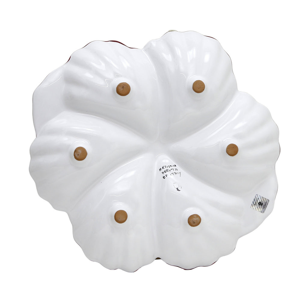 ORVIETO RED ROOSTER: Snack Tray Fiore/Shell - Six Compartments - Artistica.com