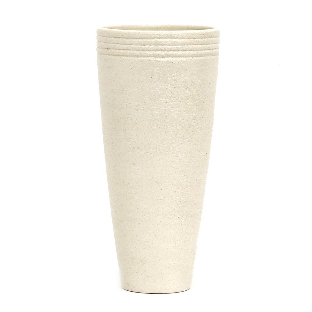 SCAVO REFRATTARIO: Rigato Tall Vase Cream - Artistica.com