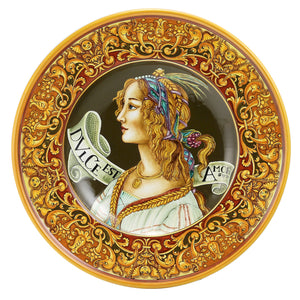 PRIMA CLASSE: Large Wall Plate w Renaissance figure Dulce Est Amar (Woman) (20D) - Artistica.com