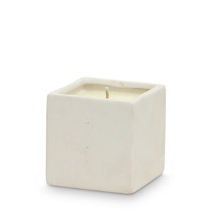 MONDIAL CANDLES: Urban Square Design Small Ceramic Candle Modern Matte White - Artistica.com