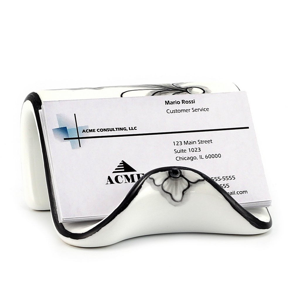 DERUTA VARIO NERO: Scroll Business Card Holder - Artistica.com