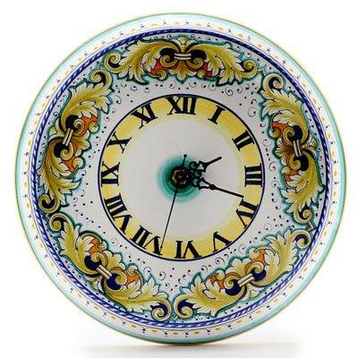 DERUTA VARIO: Round Wall Clock Dec Foglie Verdi - Artistica.com