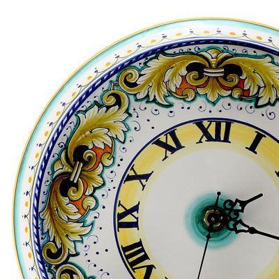 DERUTA VARIO: Round Wall Clock Dec Foglie Verdi - Artistica.com