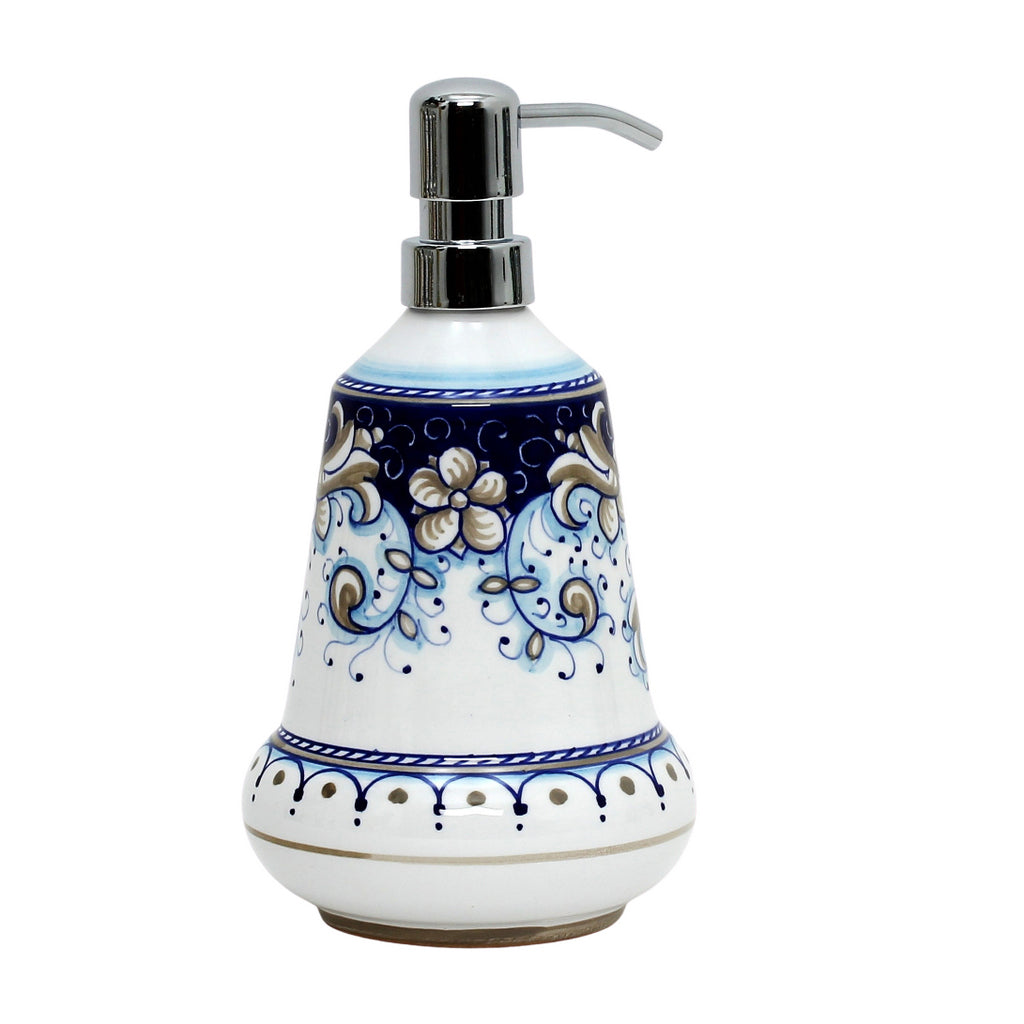 RICCO DERUTA BLUE: Liquid Soap/Lotion Dispenser with Chrome Pump (Medium 20 OZ) - Artistica.com