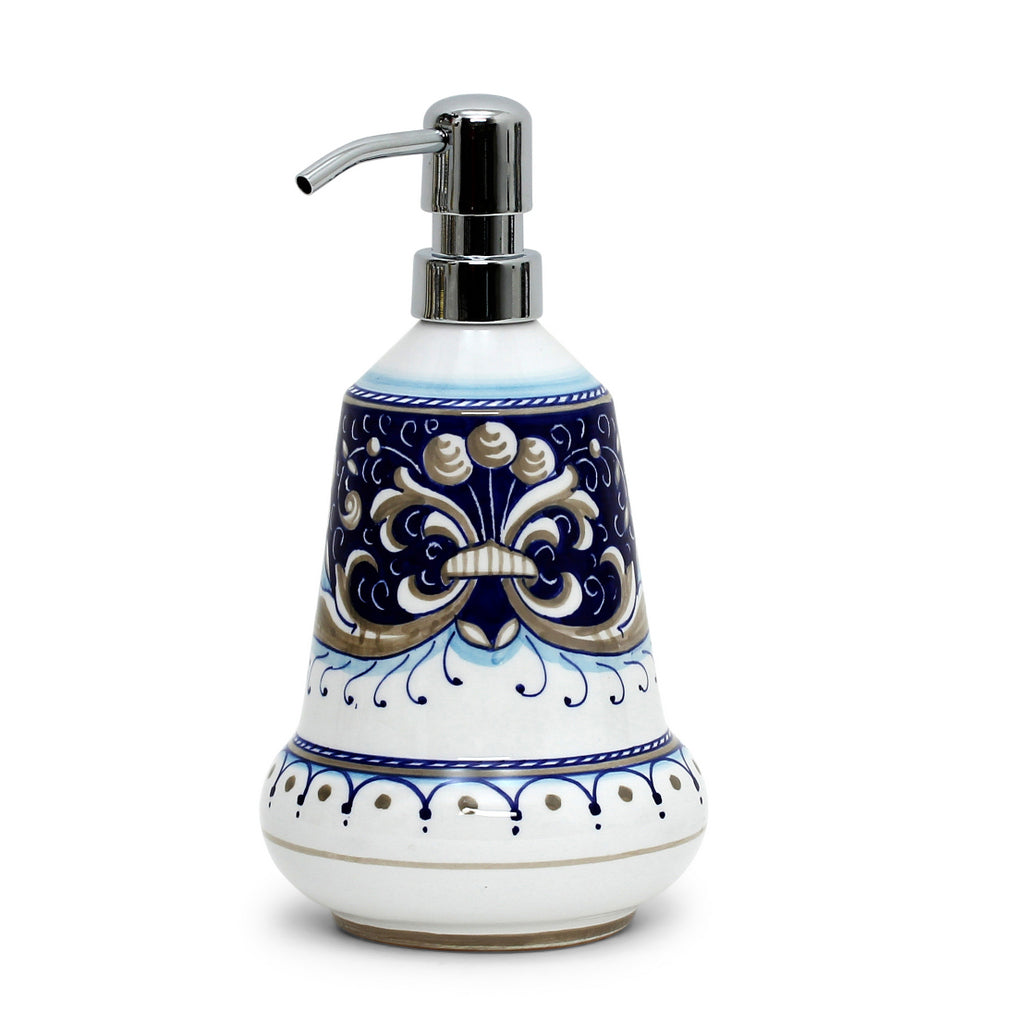 RICCO DERUTA BLUE: Liquid Soap/Lotion Dispenser with Chrome Pump (Medium 20 OZ) - Artistica.com