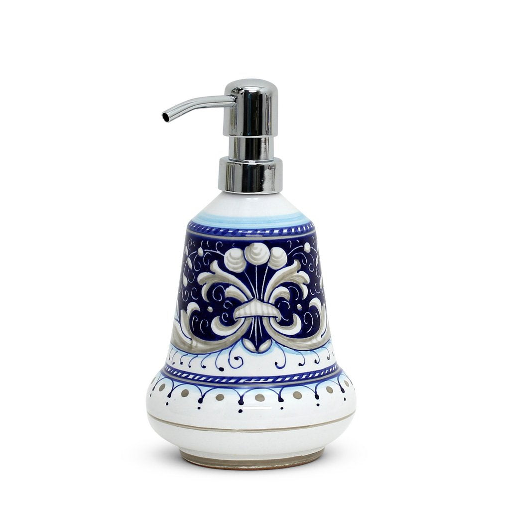 RICCO DERUTA BLUE: Liquid Soap/Lotion Dispenser with Chrome Pump (Small 14 OZ) [R] - Artistica.com