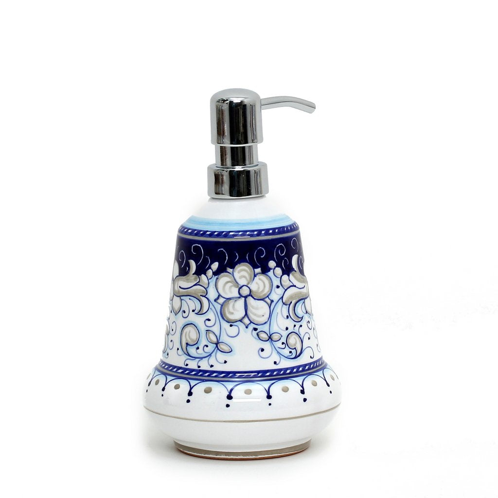 RICCO DERUTA BLUE: Liquid Soap/Lotion Dispenser with Chrome Pump (Small 14 OZ) [R] - Artistica.com