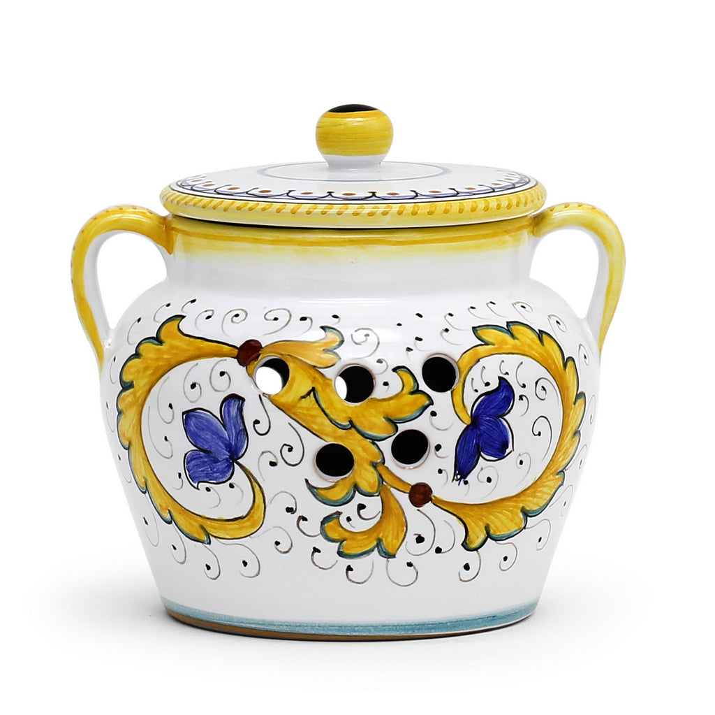 PERUGINO: NEW Garlic/Onion Jar Keeper with handles - Artistica.com