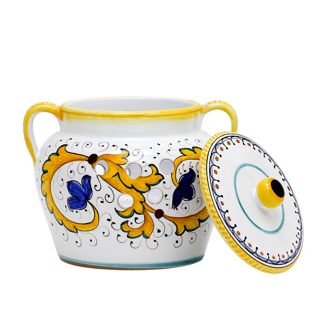 PERUGINO: NEW Garlic/Onion Jar Keeper with handles - Artistica.com