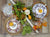 ORVIETO RED ROOSTER: 5 Pieces Dinnerware Place Setting - White Center - Artistica.com