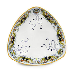 DERUTA BELLA: Triangular Large Centerpiece Platter - Foglie Design - Artistica.com