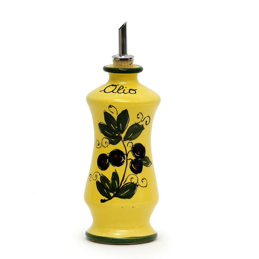 OLIVE FONDO GIALLO: Shaped Olive Oil Bottle Cruet - Artistica.com