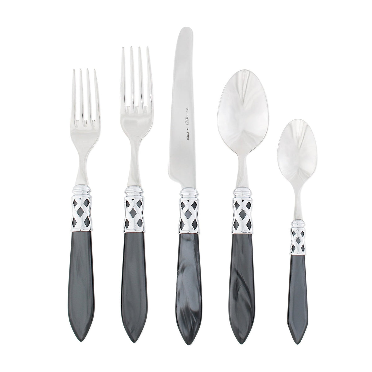 VIETRI: Aladdin Five Piece Place Setting CHARCOAL - Artistica.com