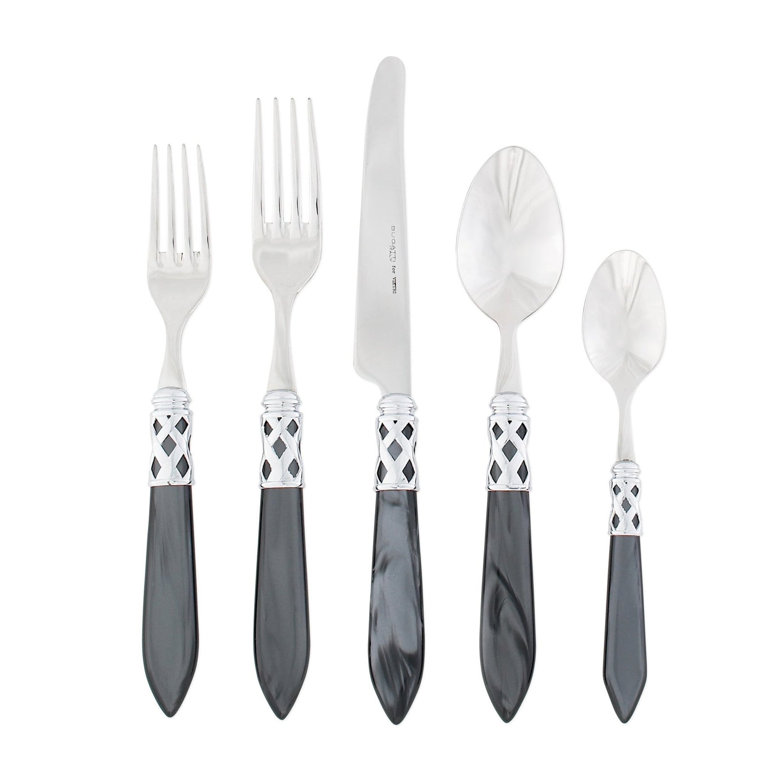 VIETRI: Aladdin Five Piece Place Setting CHARCOAL - Artistica.com