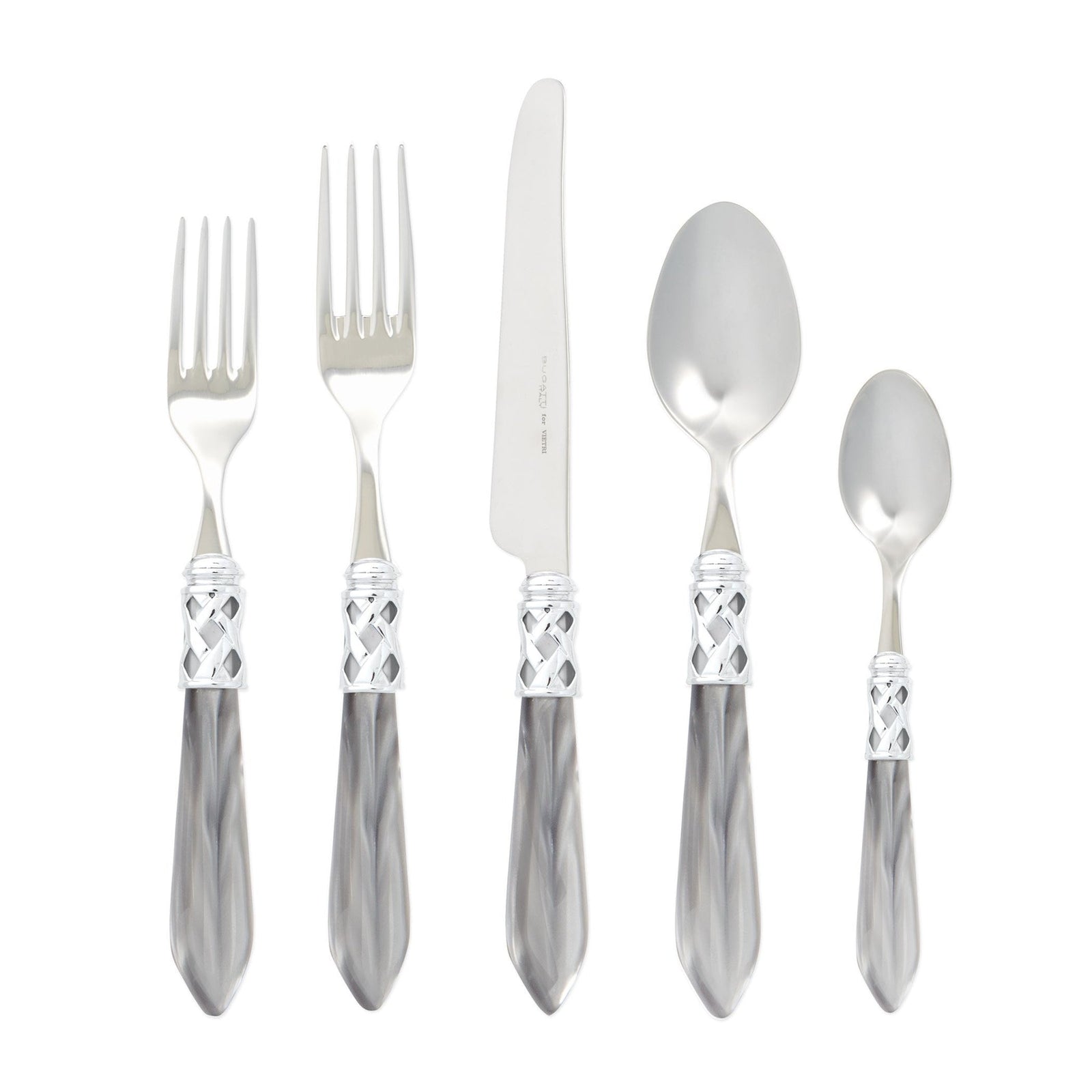 VIETRI: Aladdin Five-Piece Place Setting LIGHT GRAY - Artistica.com