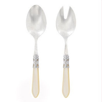 VIETRI: Aladdin Brilliant Ivory Salad Servers - Artistica.com