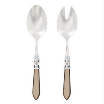 VIETRI: Aladdin Brilliant Taupe Salad Servers - Artistica.com