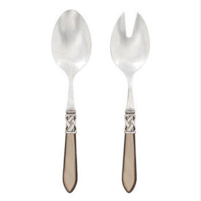 VIETRI: Aladdin Antique Taupe Salad Servers - Artistica.com