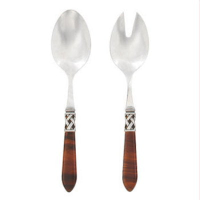 VIETRI: Aladdin Antique Tortoiseshell Salad Server Set - Artistica.com