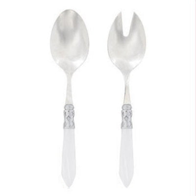 VIETRI: Aladdin Brilliant White Salad Servers - Artistica.com