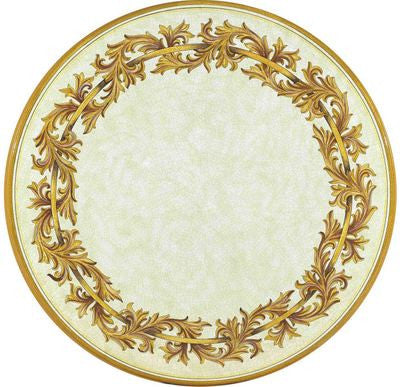 CERAMIC STONE TABLE + IRON BASE: ALTAMURA Design - Hand Painted in Deruta, Italy. - Artistica.com