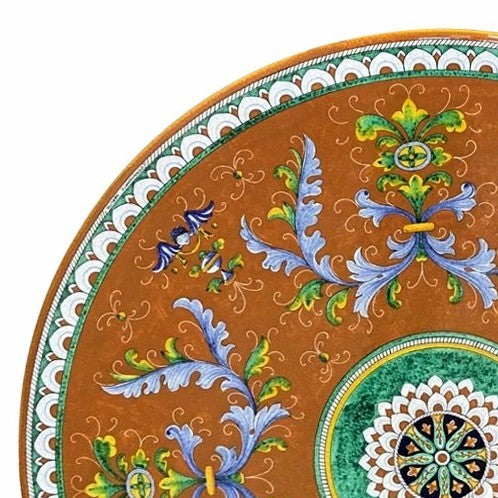 CERAMIC STONE TABLE+ IRON BASE: ANGIOLETTI Design^ in Deruta, Italy. - Artistica.com