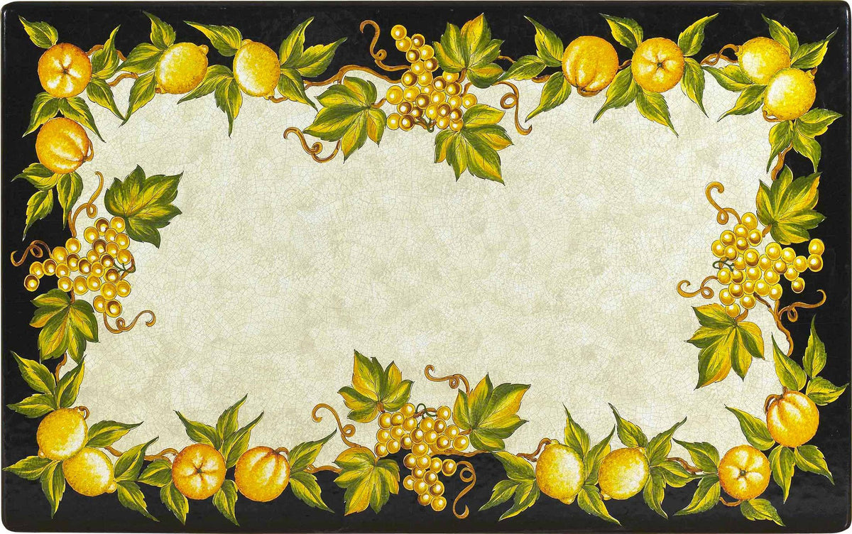 CERAMIC STONE TABLE + IRON BASE: ASSISI Design - Hand Painted in Deruta, Italy. - Artistica.com