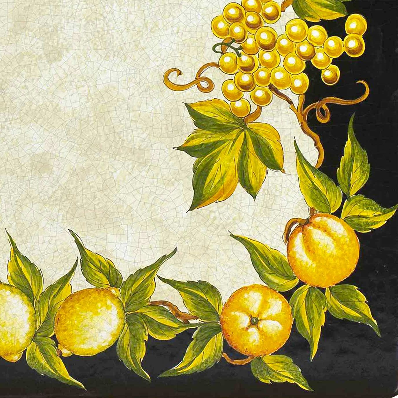 CAFE-BISTRO ROUND TABLE: Ceramic-Stone top on iron base (28" Diam. x 30" High.) in Deruta, Italy. - Artistica.com