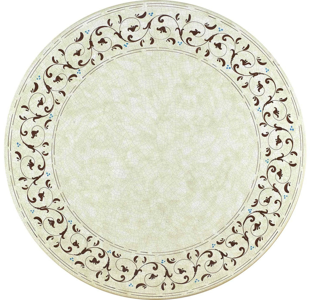 CERAMIC STONE TABLE + IRON BASE: ATLANTA Design - Hand Painted in Deruta, Italy. - Artistica.com