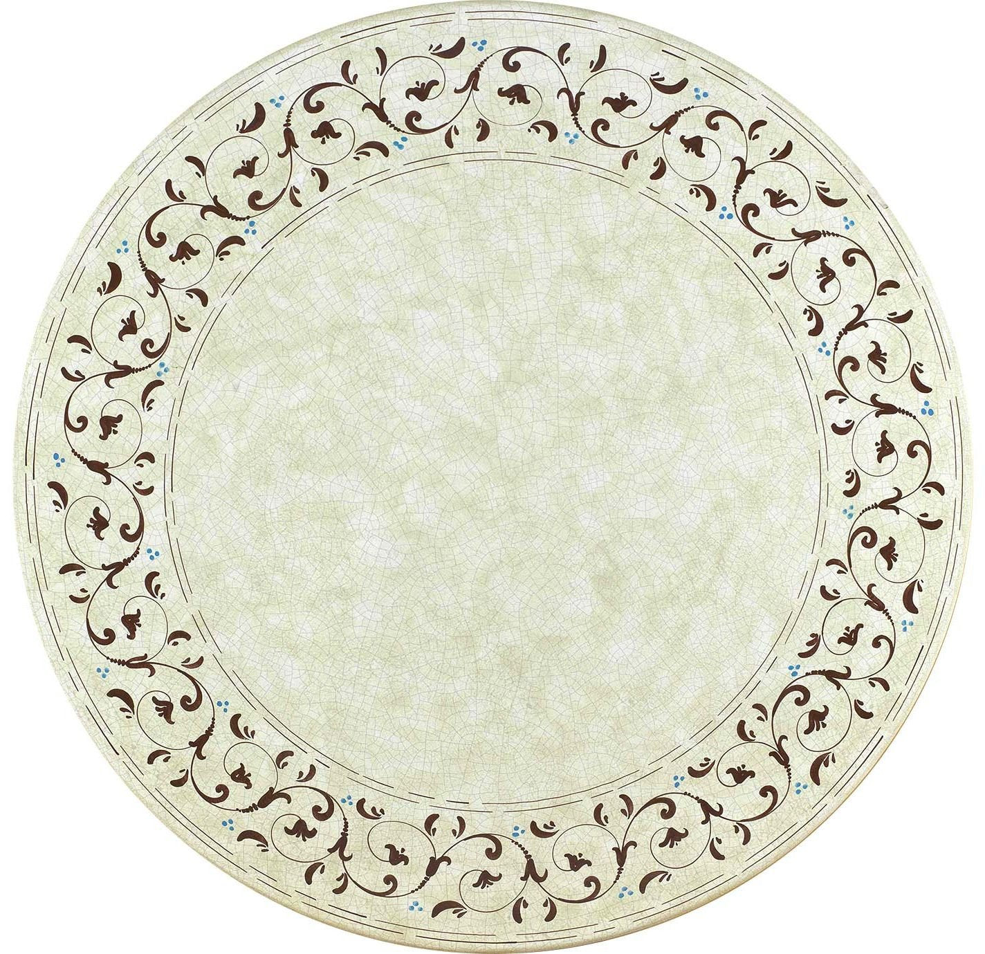 CERAMIC STONE TABLE + IRON BASE: ATLANTA Design - Hand Painted in Deruta, Italy. - Artistica.com