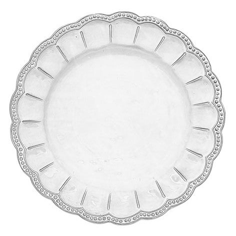 ARTE ITALICA: Bella Bianca Beaded Charger - Artistica.com