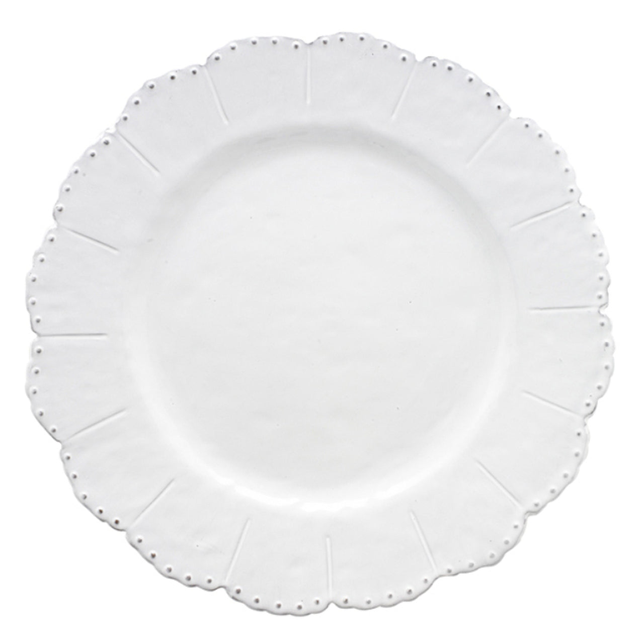 ARTE ITALICA: Bella Bianca Beaded Dinner Plate - Artistica.com
